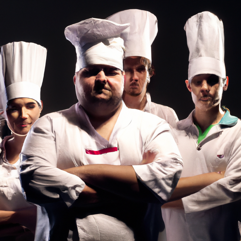 수석 셰프가 반죽을 정교하게 펼치는 모습, 자연광, 고해상도